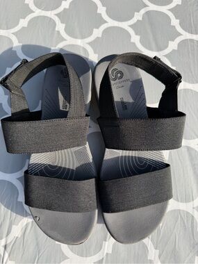Clarks Cloudsteppers Arla Jacory Black Women's Sandals Size 8M